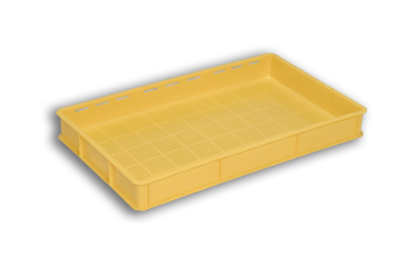 Yellow Ventilated Plastic Stacking Tray