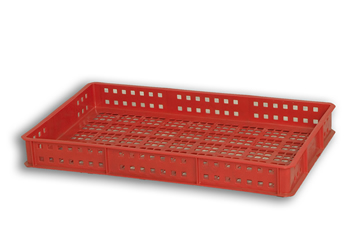 Red Ventilated Plastic Stacking Tray