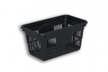 Black Solid Plastic Ventilated Nesting Shopping Basket