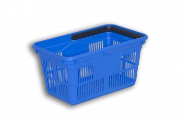 Blue Solid Plastic Ventilated Nesting Shopping Basket