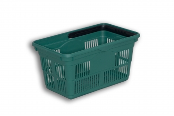 Green Solid Plastic Ventilated Nesting Shopping Basket