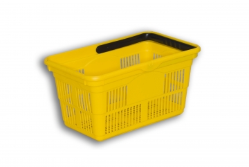 Yellow Solid Plastic Ventilated Nesting Shopping Basket