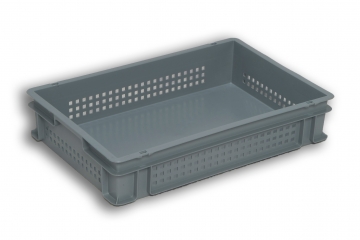 Grey Semi Ventilated Plastic Stacking Box 