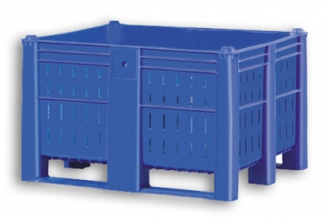 Blue Ventilated Plastic Stacking Euro Pallet Tank Box