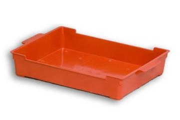 Red Solid Plastic Stack Nest Tray