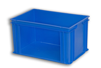 Blue Plastic Stacking Order Pick Box with Open Long Wall