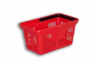 Red Solid Plastic Ventilated Nesting Shopping Basket