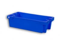 Blue Solid Stack Nest Euro Plastic Fish Box 25kg
