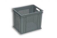 Grey Semi Ventilated Plastic Stacking Box 