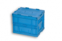 Blue Solid Plastic Folding Stacking Box