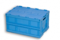 Blue Solid Plastic Folding Stacking Box