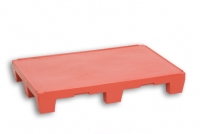 Red Moulded Plastic Euro Pallet Closed Deck