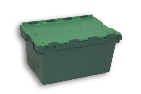 Crates Totes Retail Totes TEU1153 Green Solid Plastic Stack Nest Retail Tote Bins Transpac Europe